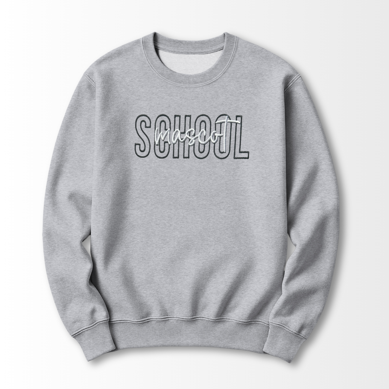 School Outline Embroidered Sweatshirt