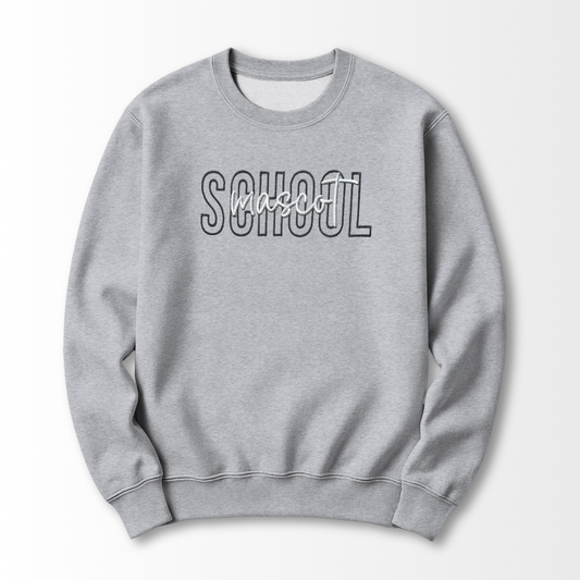 School Outline Embroidered Sweatshirt