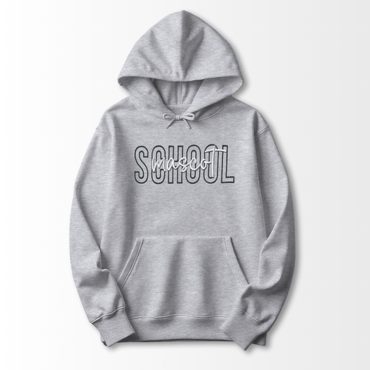School Outline Embroidered Hoodie