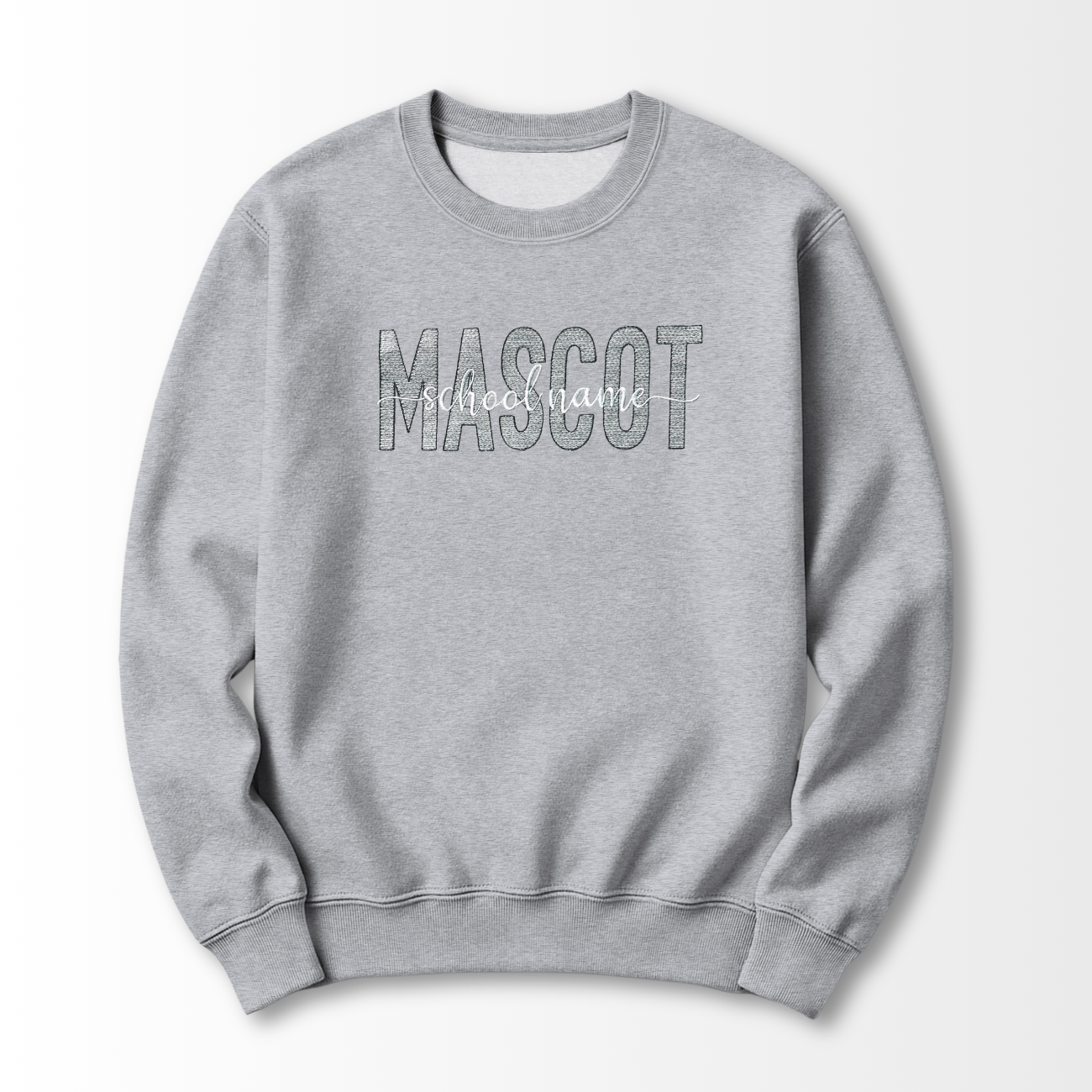 Sketched Mascot Embroidered Sweatshirt