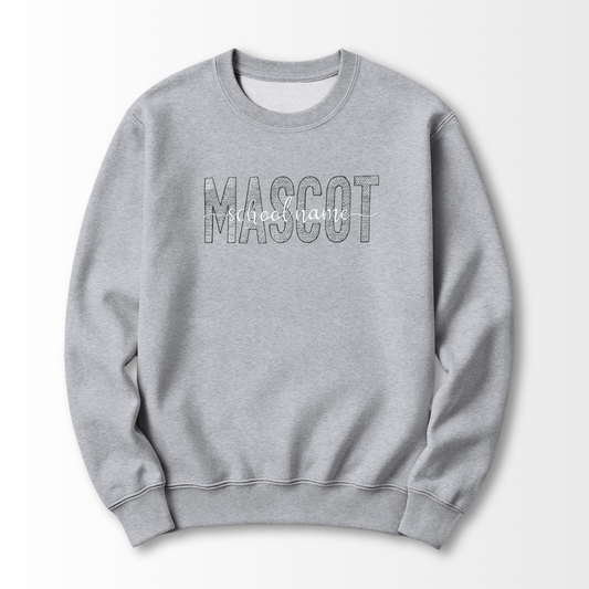 Sketched Mascot Embroidered Sweatshirt